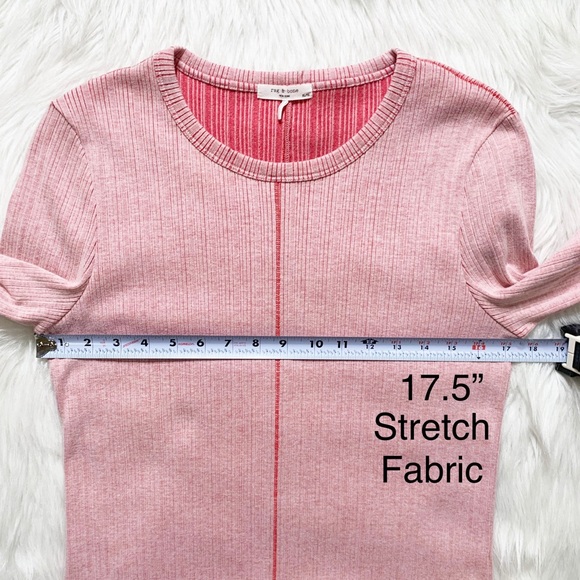 SOLD-Rag & Bone Two Tone Pink Ribbed Midi Dress - Picture 15 of 16